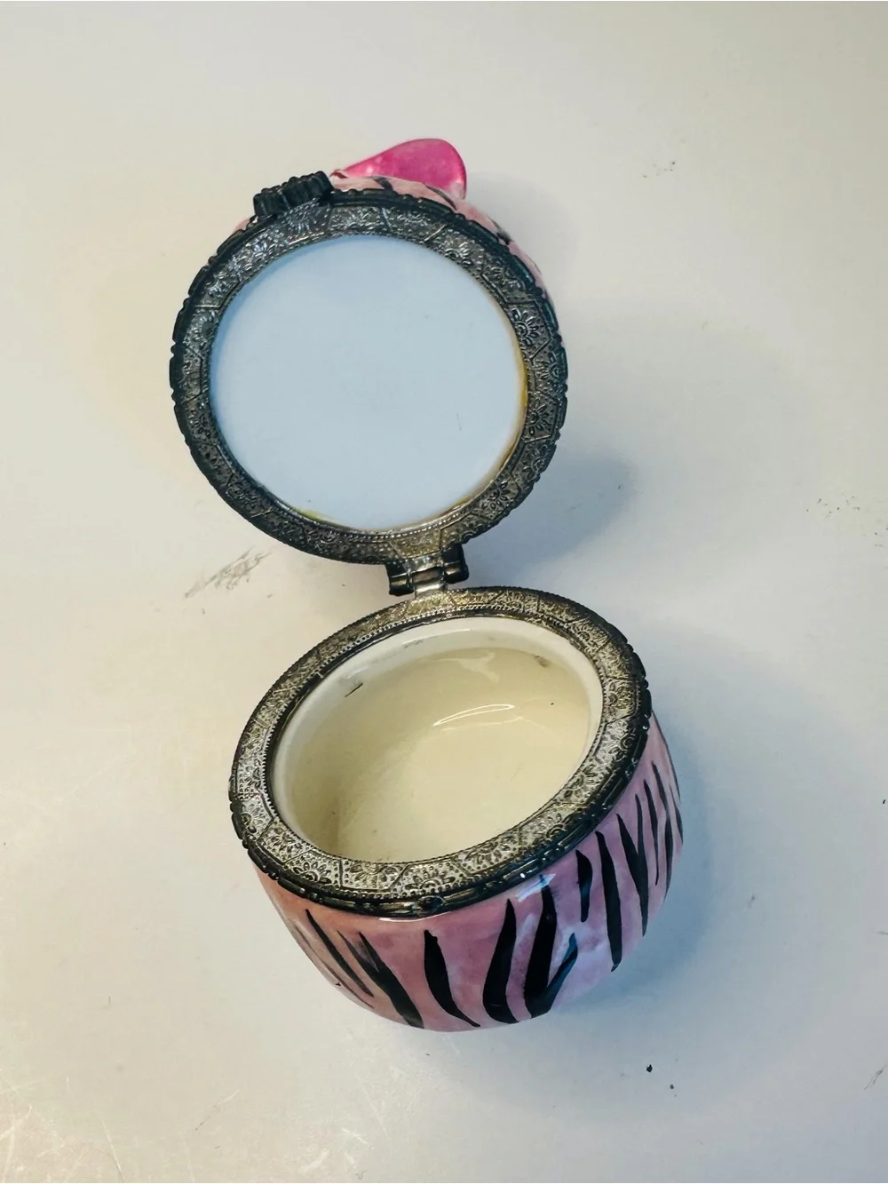 Pink Black Poodle Trinket Box